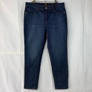 LEE Jeans Women’s Legendary Mid Rise Straight Leg Cotton Jeans NWOT 14 Long